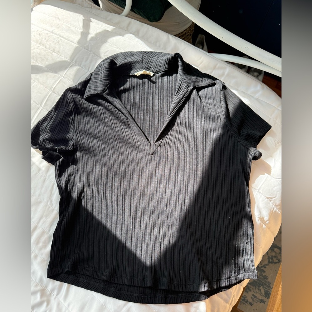 Madewell Black Textured Top